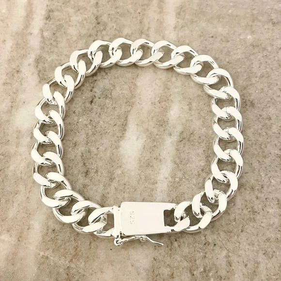 Jewelry - 925 Sterling Silver Chunky Chain Link Bracelet Thick Bold Bracelet
